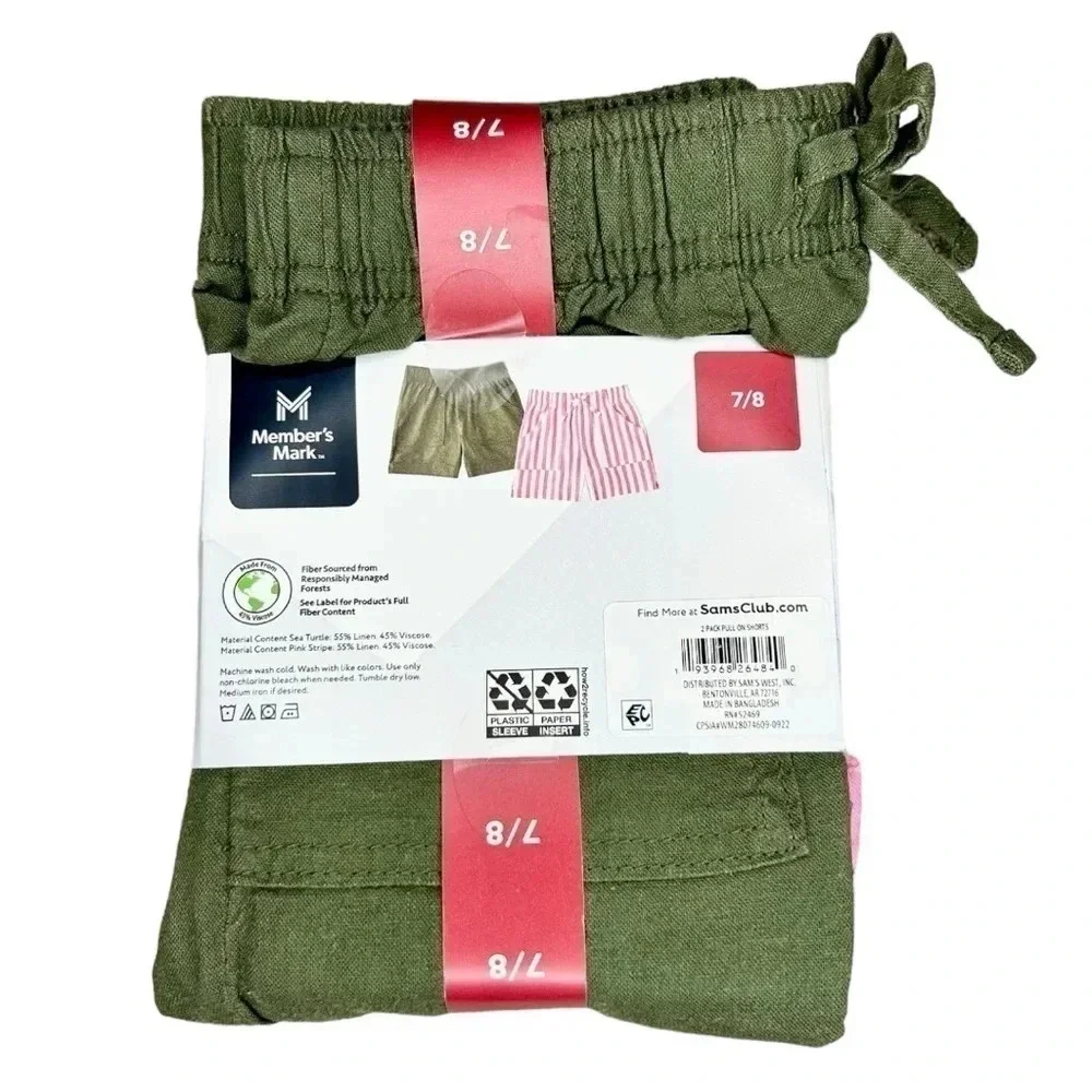 Members Mark Girls 2 Pack Pull On Shorts NWT - Picture 6 of 6